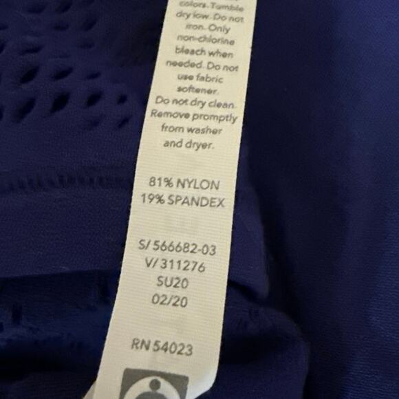 Athleta Ujjayi Blue Sleeveless Mesh Activewear Yoga Pullover Crop Tank Top S/M - Picture 4 of 4